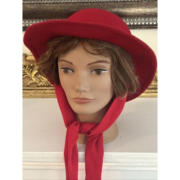 Vintage Doeskin Hat Felt Wool Red Bollman USA EUC O/S - Picture 1 of 6